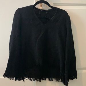ZARA black long sleeve linen shirt